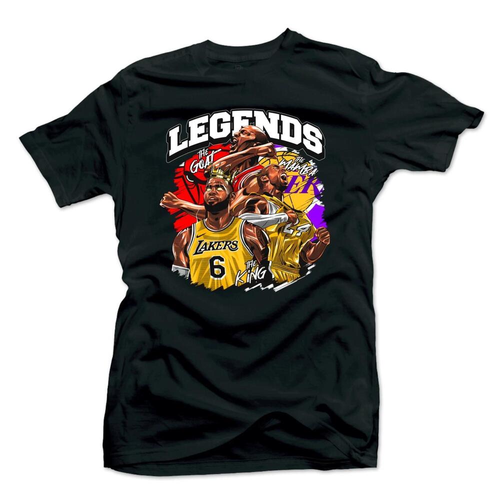 Kobe Bryant Michael Jordan Lebron James Basketball Goat Tribute Unisex Tees